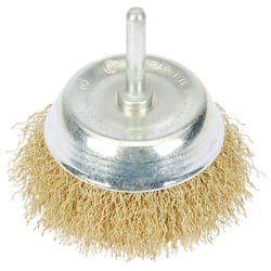 Brassed Steel Crimped Wire Cup Brush, 75mm