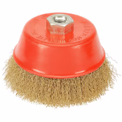 Brassed Steel Crimped Wire Cup Brush, 125mm, M14