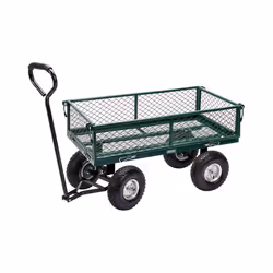 Draper Tools Steel Mesh Gardeners Cart Green and Black Powered Utility Cart
