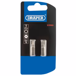 Hexagonal Insert Bit, 5mm, 1/4"" Hex, 25mm Long (Pack of 2)