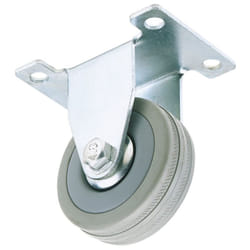 Fixed Plate Fixing Rubber Castor, 75mm Diameter, S.W.L. 70kg