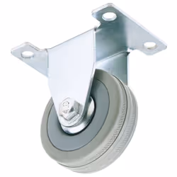 Fixed Plate Fixing Rubber Castor, 100mm Diameter, S.W.L. 80kg