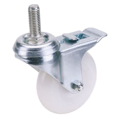 Swivel Bolt Fixing Nylon Wheel with Brake, 100mm Diameter, S.W.L. 125kg