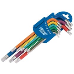 Draper TX-STAR&#174; Metric Coloured Long Arm Key Set (9 Piece)