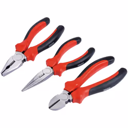 Plier Set With Soft Grip Handles, 160mm (3 Piece)