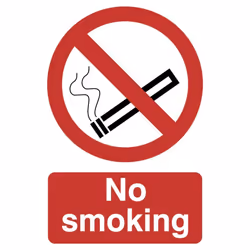 No Smoking' Prohibition Sign, 200 x 300mm