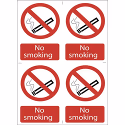 No Smoking' Prohibition Sign (Pack of 4)
