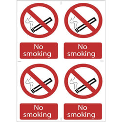 No Smoking' Prohibition Sign (Pack of 4)