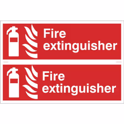 Fire Extinguisher' Fire Equipment Sign (Pack of 2)