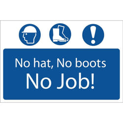 No Hat, No Boots, No Job' Mandatory Sign