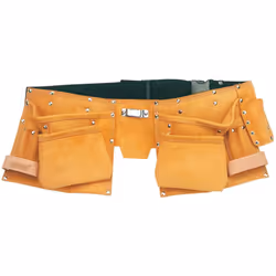 Draper Tools Double Leather Tool Belt Apricot Lightweight Tool Belt Bag Pouch