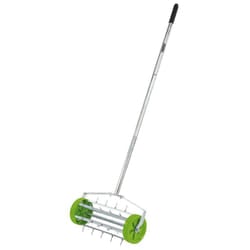Draper Tools Rolling Lawn Aerator Spiked Drum Green Grass Seeder Scarifier