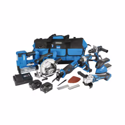 DRAPER D20 20V Jumbo Kit (7 Piece) (+1 x 3Ah Batteries, 1 x 5Ah Battery, Charger and Wheeled Tool Bag) [90473]
