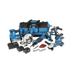 DRAPER D20 20V Jumbo Kit (7 Piece) (+1 x 3Ah Batteries, 1 x 5Ah Battery, Charger and Wheeled Tool Bag) [90473]