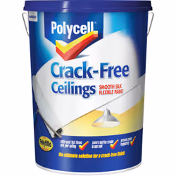 Polycell Crack-Free Ceilings Smooth Silk Flexible Paint , Silk, 5 L, 5 m²/L, 8 m²/L, 15 g/l, Low (0.3 - 7.99%)