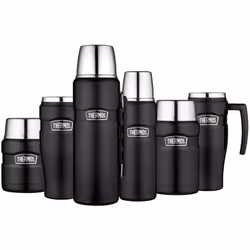 Thermos Stainless King Travel Mug, Matt Black, 470 ml