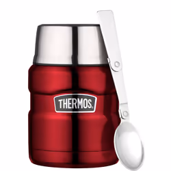 Thermos Stainless King Food Flask,, 470 ml - Red