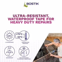 | Max Repair Tape | Clear | Ultra Strong Waterproof Duct Tape | Maximum Bond Strength | Heat, Water & UV Resistant | Indoor & Outdoor Use | 50mm x 20m