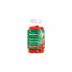 Multi-Action Gummy Vitamins, Cherry Flavour, 10 Essential Vitamins, Including B1 & B2 to Support Energy Release and C to Help ...