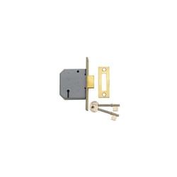 Yale Locks 650322105025 PM322 3 Lever Mortice Deadlock Polished Brass 65mm 2.5in