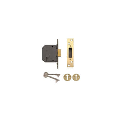 Yale Locks 650552105025 PM552 5 Lever Mortice Deadlock 67mm 2.5in Polished Brass