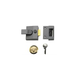 Yale B-85-DMG-PB-40 Deadlocking Nightlatch 40mm Brass Cylinder Grey Case