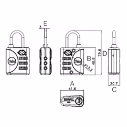 Yale Locks YALYTP132 32 mm TSA Combination Padlock