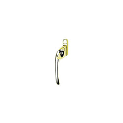 YWHLCK40L-PG Offset Window Handle, fits Left Handed windows, 40mm spindle, Lockable, Boxed, suitable for PVCu windows, Polished Gold Finish