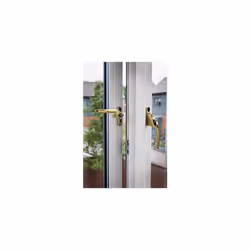 YWHLCK40L-PG Offset Window Handle, fits Left Handed windows, 40mm spindle, Lockable, Boxed, suitable for PVCu windows, Polished Gold Finish
