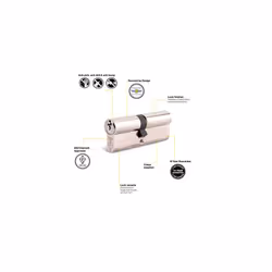 LIKE-NEW Yale KM4040-NP Euro Double 1 Star Kitemarked Cylinder, 3 Keys