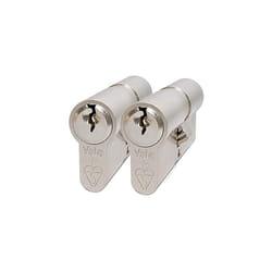 KM3535-NP-KA Euro Double 1 Star Kitemarked Cylinder, 3 Keys Supplied, High Security, Boxed, Suitable for All Door Types, Nickel Finish, 35:10:35 (80