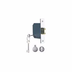 B-BSDL-3.0-CH British Standard 5 Lever Mortice Deadlock, Chrome Finish, Boxed, Suitable for External Doors, 3 Inch/76 mm