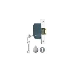 B-BSDL-3.0-CH British Standard 5 Lever Mortice Deadlock, Chrome Finish, Boxed, Suitable for External Doors, 3 Inch/76 mm