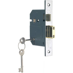 Yale B-BSSL-3.0-CH British Standard 5 Lever Mortice Sashlock, Boxed, Suitable for External Doors, Chrome Finish, 3 Inch/76 mm