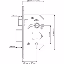 Yale B-BSSL-3.0-CH British Standard 5 Lever Mortice Sashlock, Boxed, Suitable for External Doors, Chrome Finish, 3 Inch/76 mm