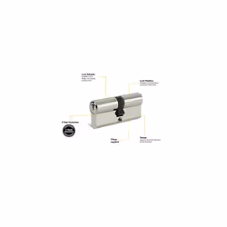 B-ED3550-PB Euro Double Cylinder, 3 Keys Supplied, Standard Security, Boxed, Suitable for All Door Types, 35:10:50 (95 mm), Brass Finish, Gold