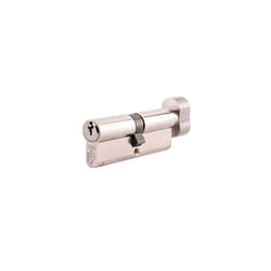 PKMT3535-NP Euro Thumbturn 1 Star Kitemarked Cylinder, 3 Keys Supplied, High Security, Visi Packed, Suitable for All Door Types, Nickel Finish,