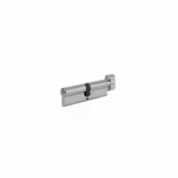 ) Yale 6 Pin Euro Turn Cylinder Lock - 35:10:35 (80mm) - Satin Nickel Plated - Chipboard Screws, 35:10:35 (80mm