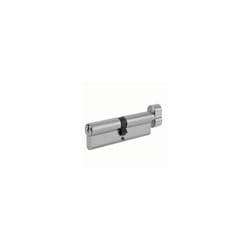 ) Yale 6 Pin Euro Turn Cylinder Lock - 35:10:35 (80mm) - Satin Nickel Plated - Chipboard Screws, 35:10:35 (80mm