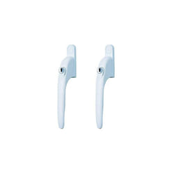 Yale P-2YWHLCK40N-WH Universal Window Handles, fits Right or Left Handed windows, 40mm spindle, Lockable, Visi Packed, suitable for PVCu windows,