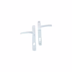 Yale Security Door Handle White 92mm Centre 215mm Holes Cylinder Guard