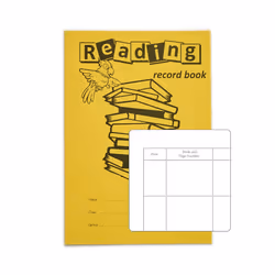 RHINO A5 Reading Record Book 40 Page Yellow Reading Record Template (Pack of 100)