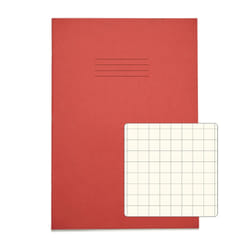 Rhino A4 Special Exercise Book 48 Page Red with Tinted Cream Paper S10