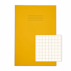 RHINO A4 Special Exercise Book 48 Page Yellow with Tinted Cream Paper S10 (Pack of 50)