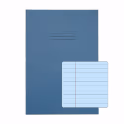 RHINO A4 Special Exercise Book 48 Page Light Blue with Tinted Blue Paper F8M (Pack of 50)