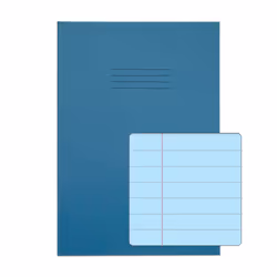 RHINO A4 Special Exercise Book 48 Page Light Blue with Tinted Blue Paper F12M (Pack of 50)