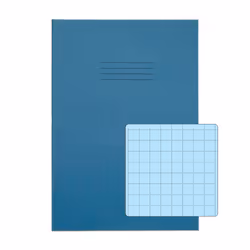 RHINO A4 Special Exercise Book 48 Page Light Blue with Tinted Blue Paper S10 (Pack of 50)