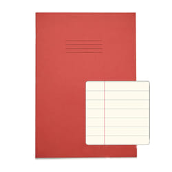 Rhino A4 Special Exercise Book 48 Page Red with Tinted Cream Paper F12