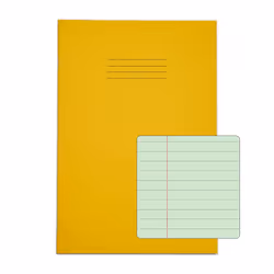 RHINO Special Ex Book A4 48 page Yellow with Tinted Green Paper F8M (Pack of 50)