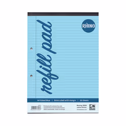 RHINO A4 Special Refill Pad 50 Leaf Blue Tinted Paper F8M (Pack of 36)